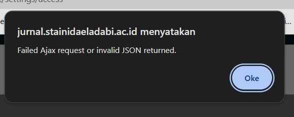 Error Ojs3 Failed Ajax Request Or Invalid JSON